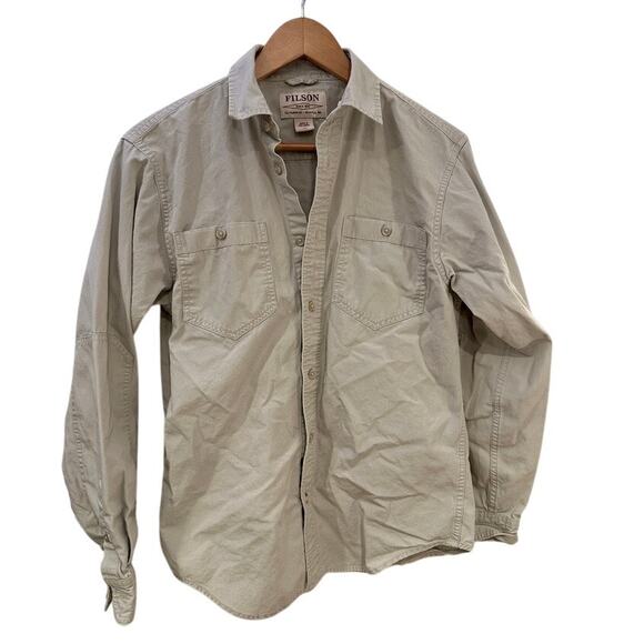 Filson Gray Sky Cotton Button-Up Work Shirt XS Rugged Outdoor Casual Style - Picture 1 of 8